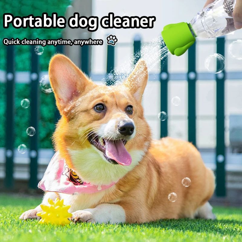 Pet Bath Sprayer Portable Silicone Shower Head Water Bottle Nozzle