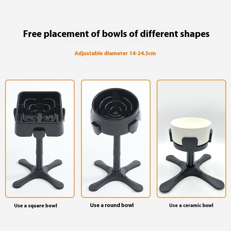 Adjustable Elevated Anti-Tip Pet Bowl Stand