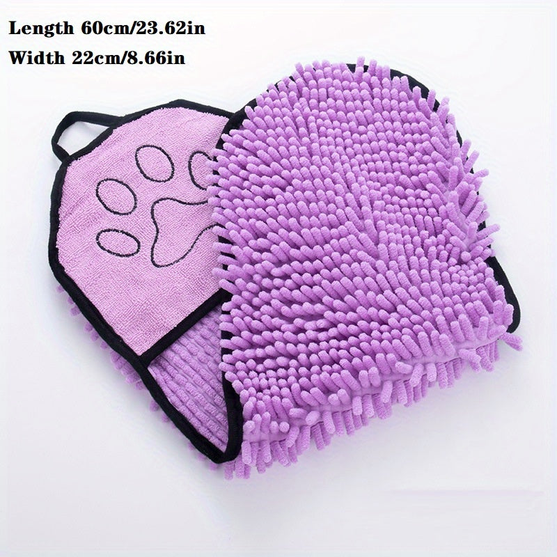 Microfiber Pet Bath Towel Quick Dry Absorbent With Hand Pockets