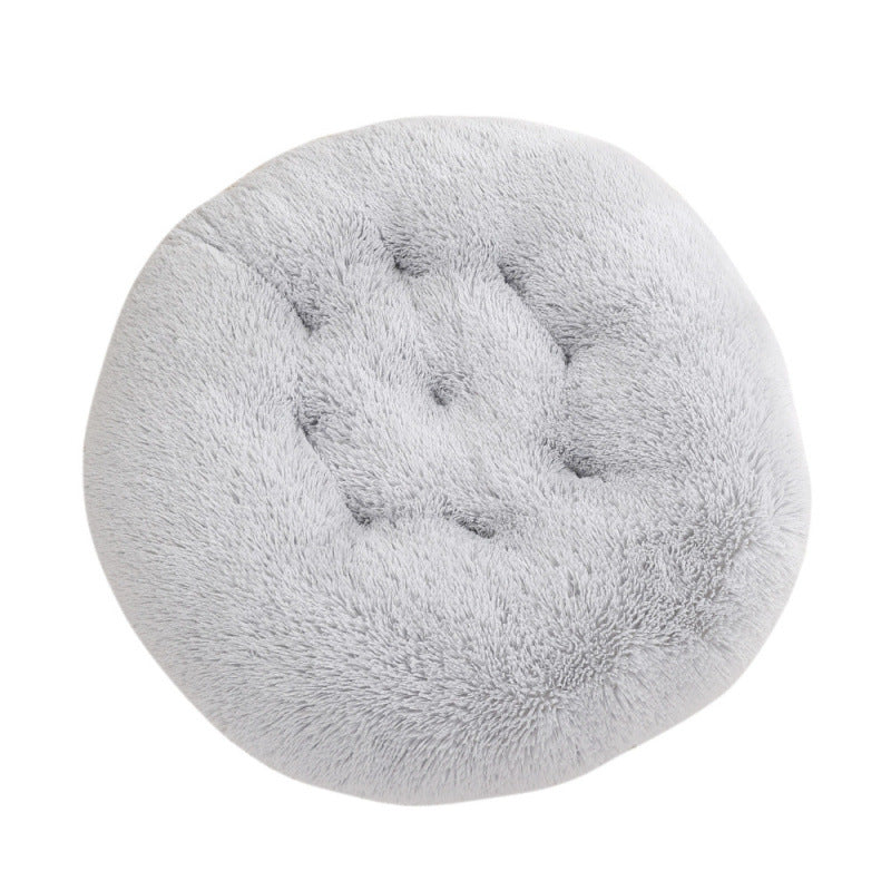 Round Plush Warm Pet Bed Mat For Comfortable Sleep