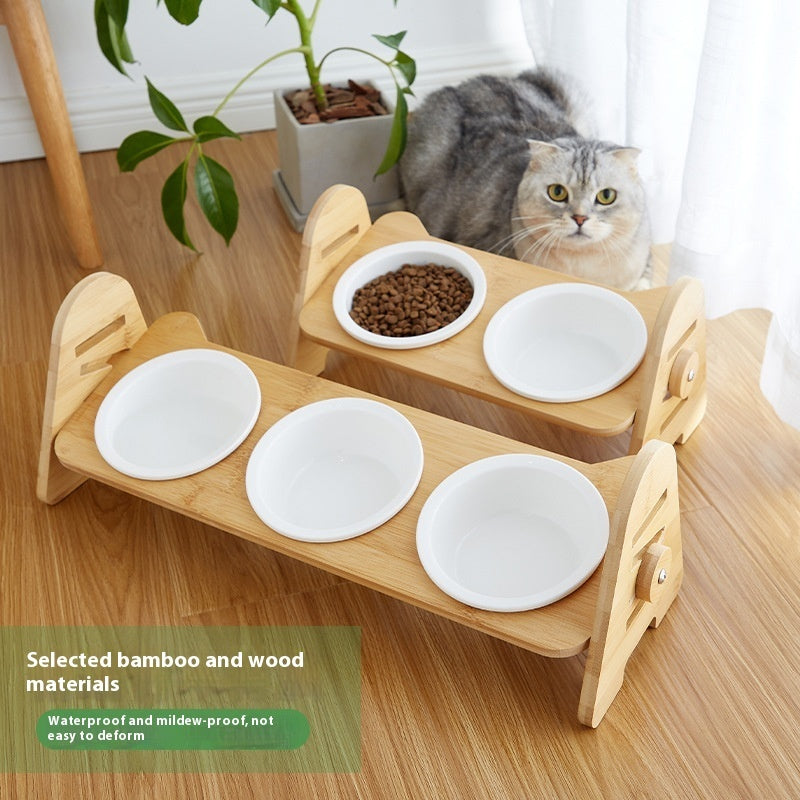 Oblique Mouth Pet Drinking Bowl Cervical Spine Support
