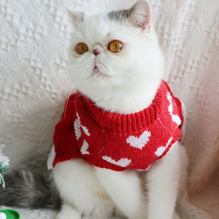 Festive Warm Pet Sweater Dress For New Year Celebration