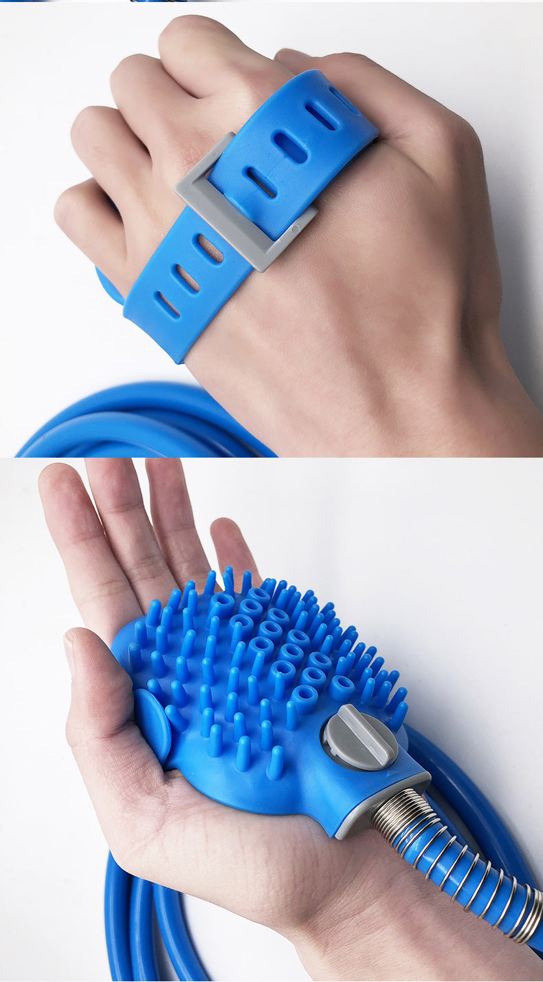 Pet Bathing Gloves Silicone Shower Brush Handheld Massage Nozzle