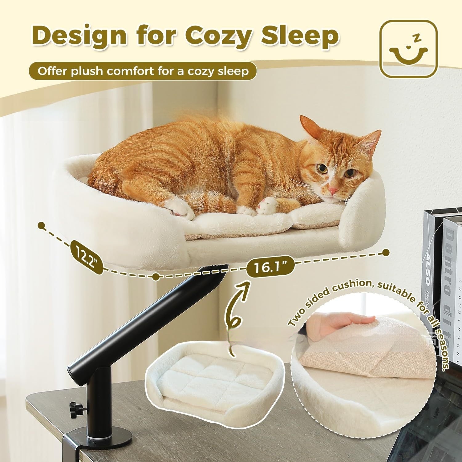 Adjustable Height Rotating Desktop Pet Bed Climbing Platform