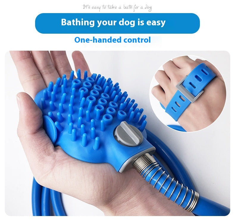 Pet Bathing Gloves Silicone Shower Brush Handheld Massage Nozzle