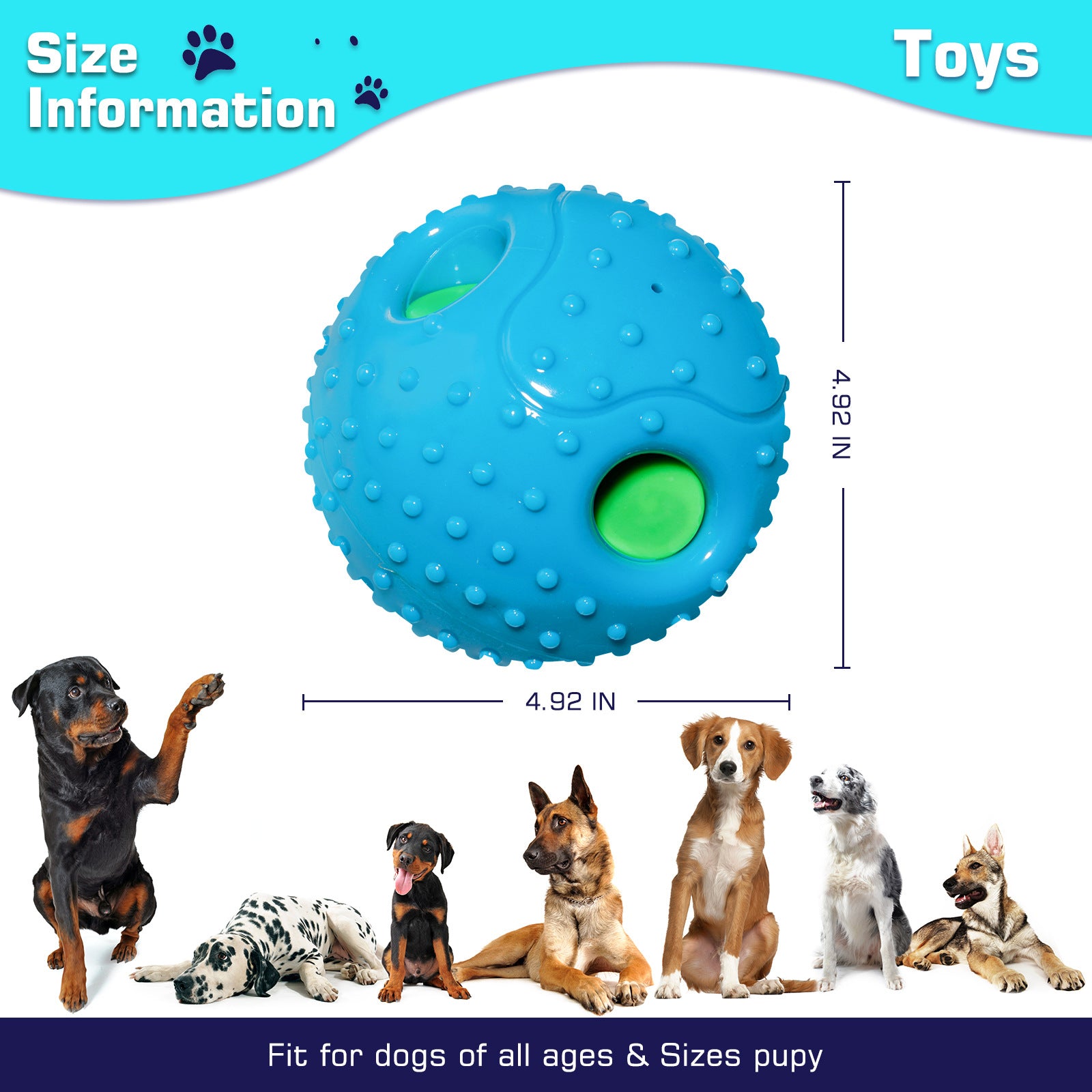 Squeaky Pet Ball Toy For Interactive Play Relief