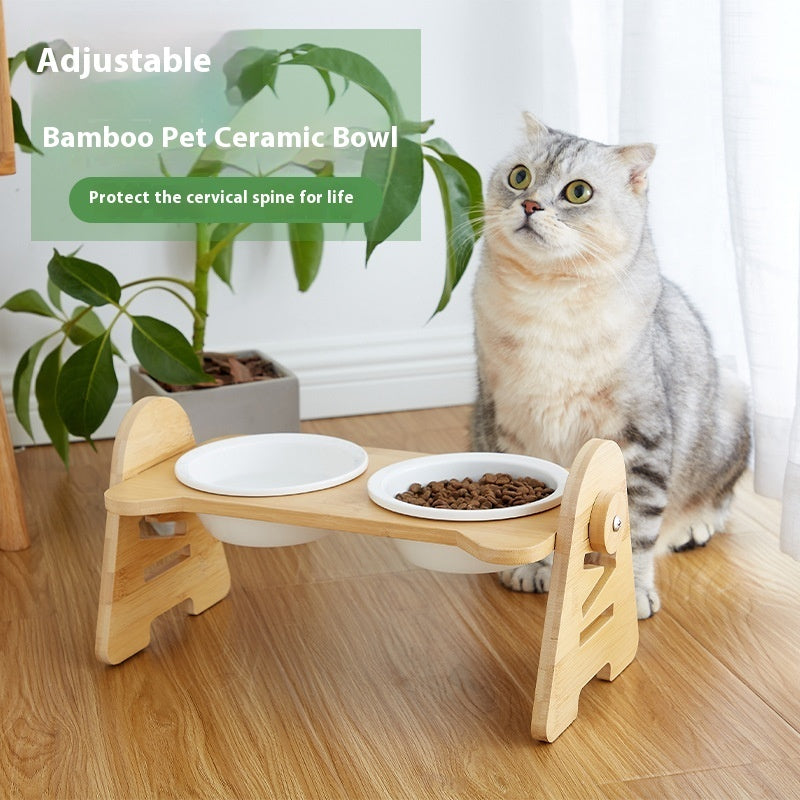 Oblique Mouth Pet Drinking Bowl Cervical Spine Support