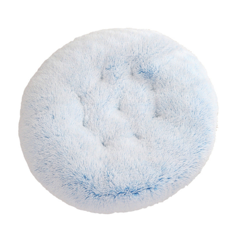 Round Plush Warm Pet Bed Mat For Comfortable Sleep