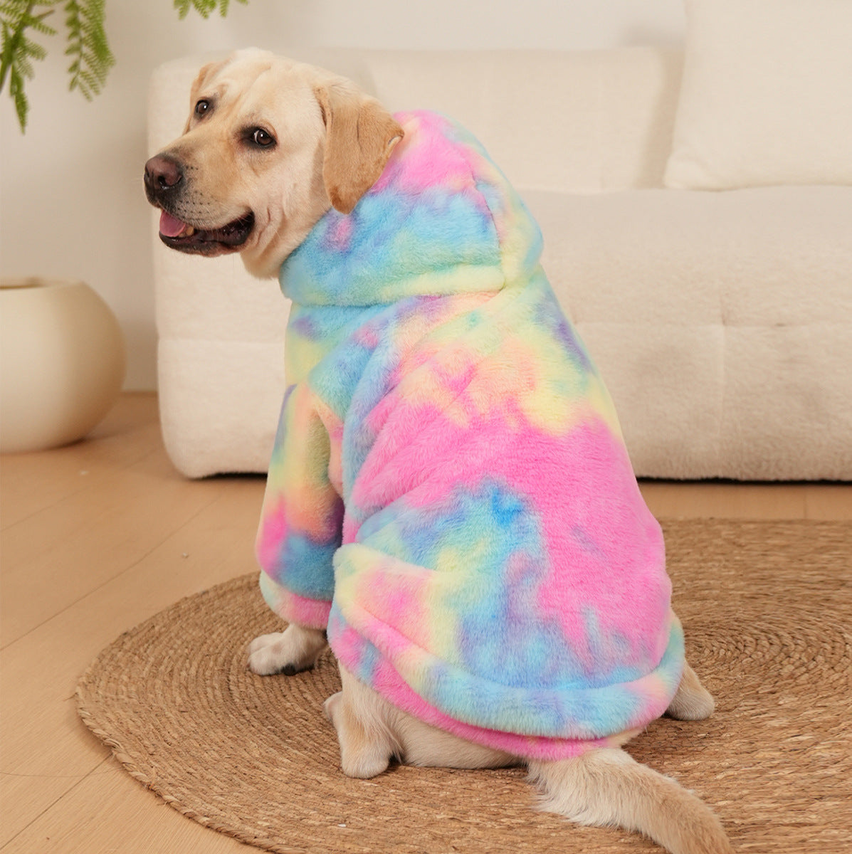 Tie Dyed Rainbow Pattern Pet Sweater Soft Warm Design