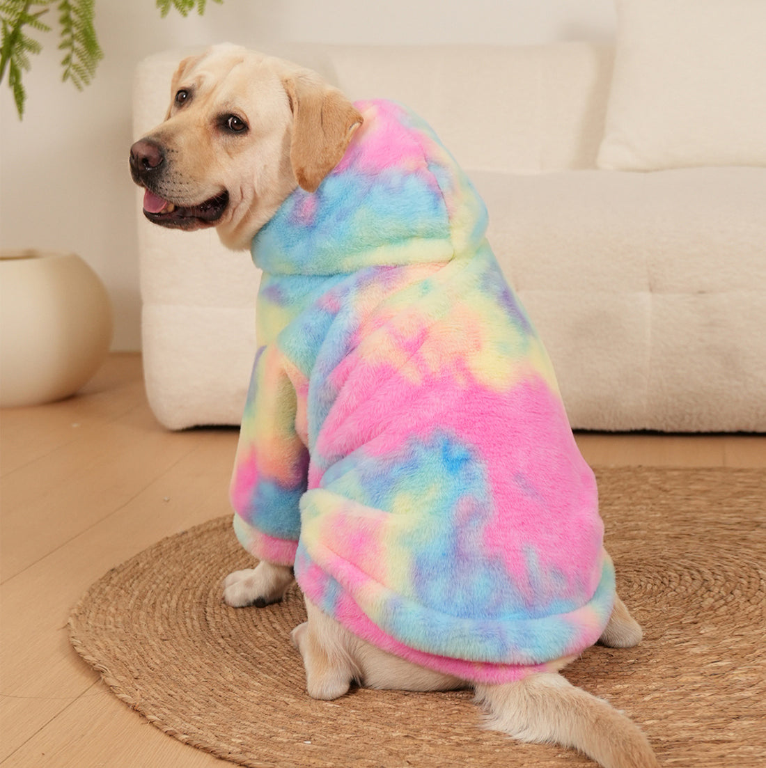 Tie Dyed Rainbow Pattern Pet Sweater Soft Warm Design