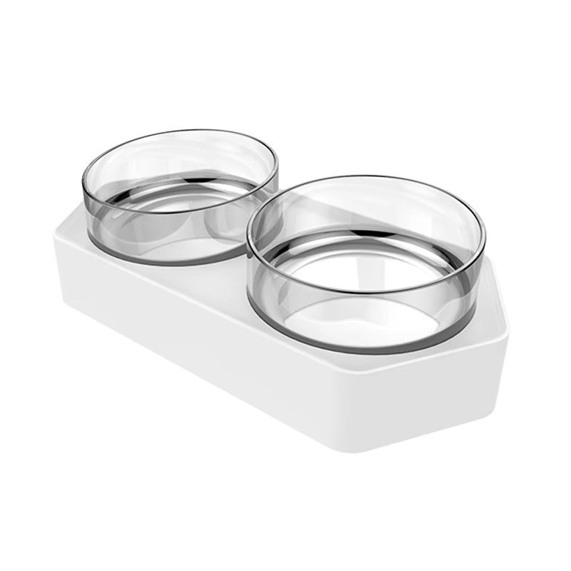 Ceramic Double Pet Feeding Bowl With Elevated Neck Support