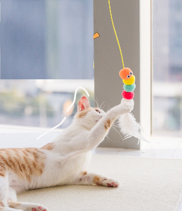 Interactive Telescopic Hanging Pet Toy With Rope And Mouse