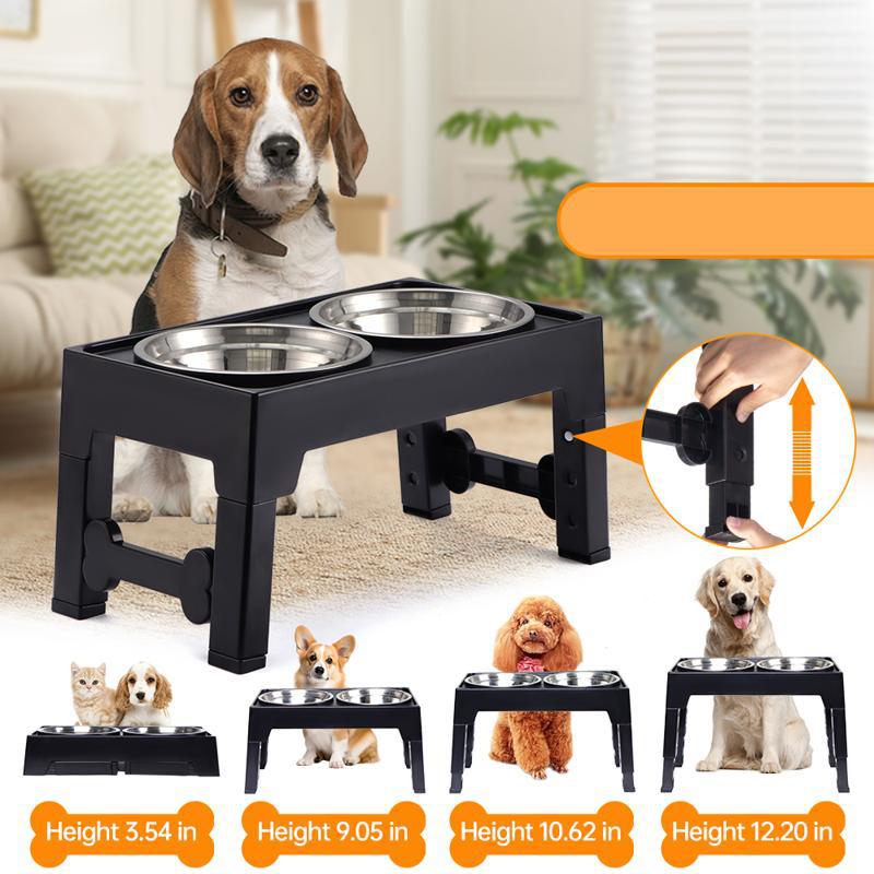 Elevated Anti Tip Pet Feeding Bowl With Neck Support