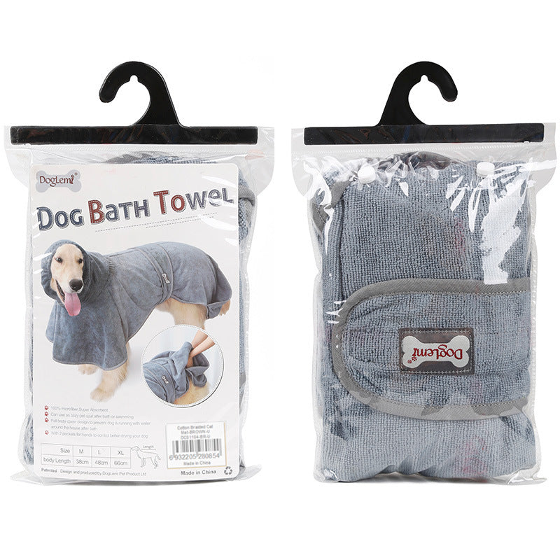 Cotton Pet Bathrobe Highly Absorbent Soft Towel