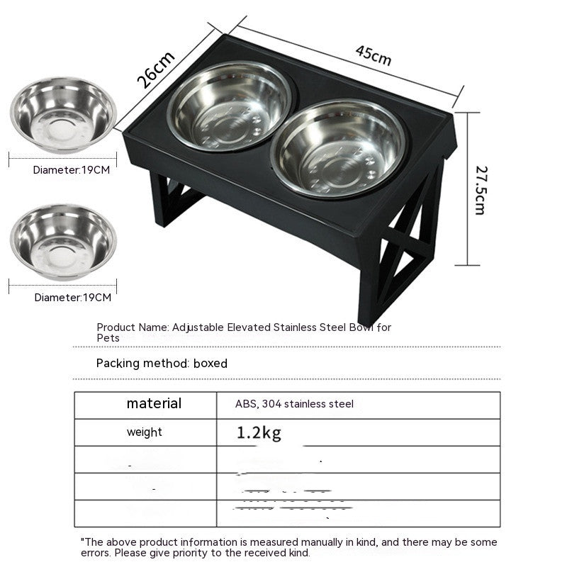Adjustable Elevated Stainless Steel Slow Feed Pet Bowl
