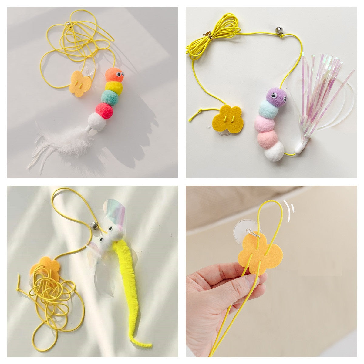 Interactive Telescopic Hanging Pet Toy With Rope And Mouse