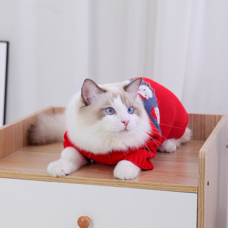 Christmas Pet Sweater Warm Festive Clothing Design