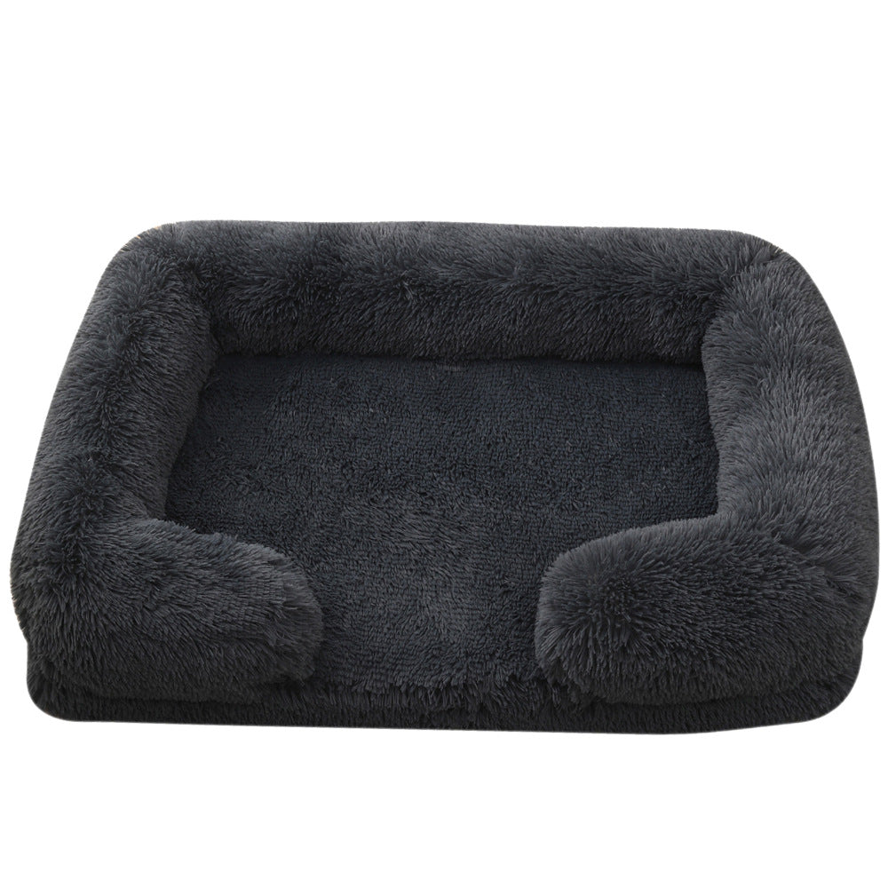 Plush Round Winter Pet Bed Soft Comfortable