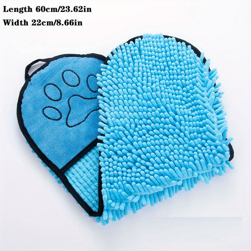 Microfiber Pet Bath Towel Quick Dry Absorbent With Hand Pockets
