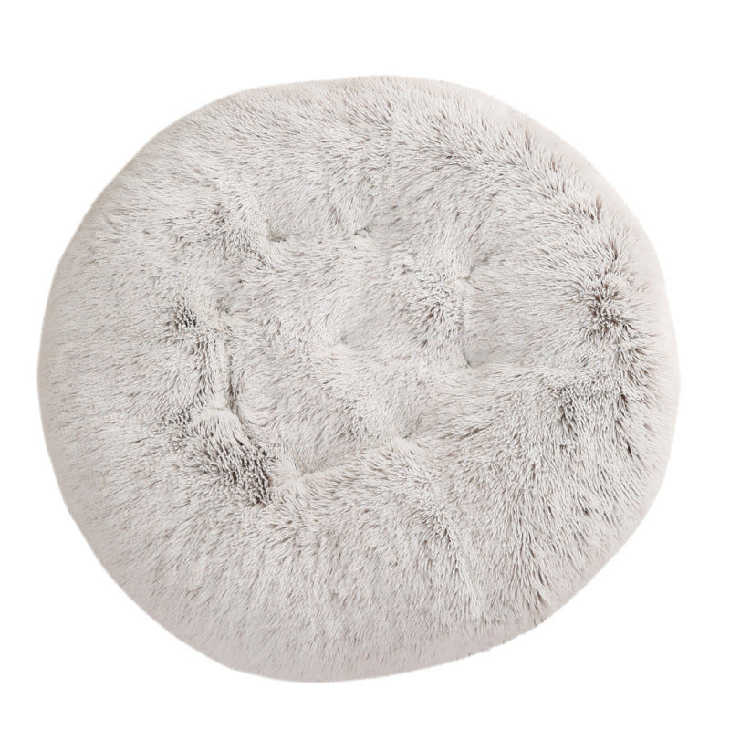 Round Plush Warm Pet Bed Mat For Comfortable Sleep