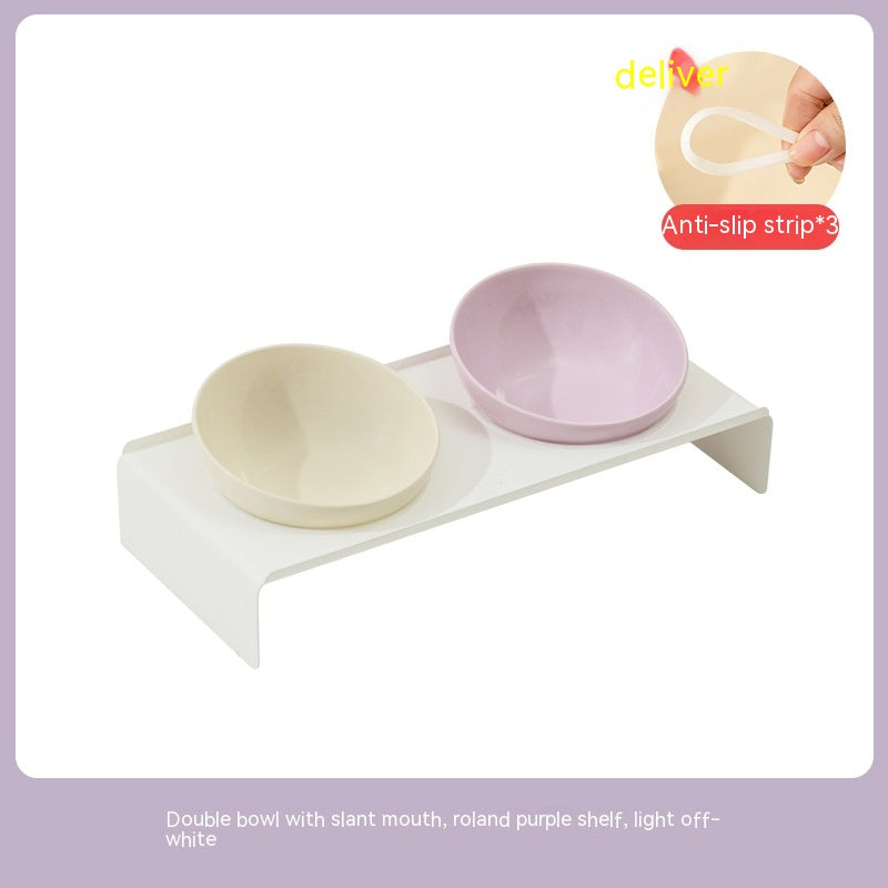 Ceramic Beveled Pet Food Bowl