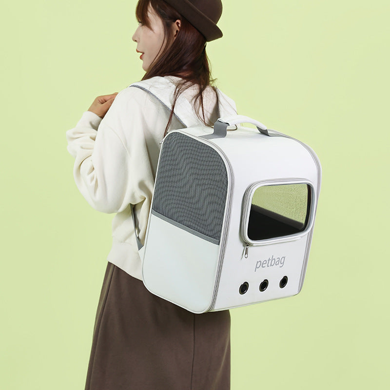 Large Capacity Portable Pet Backpack With Transparent Window