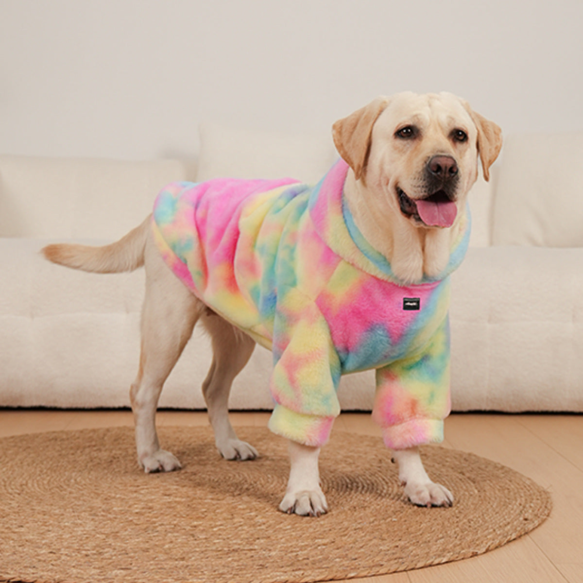 Tie Dyed Rainbow Pattern Pet Sweater Soft Warm Design